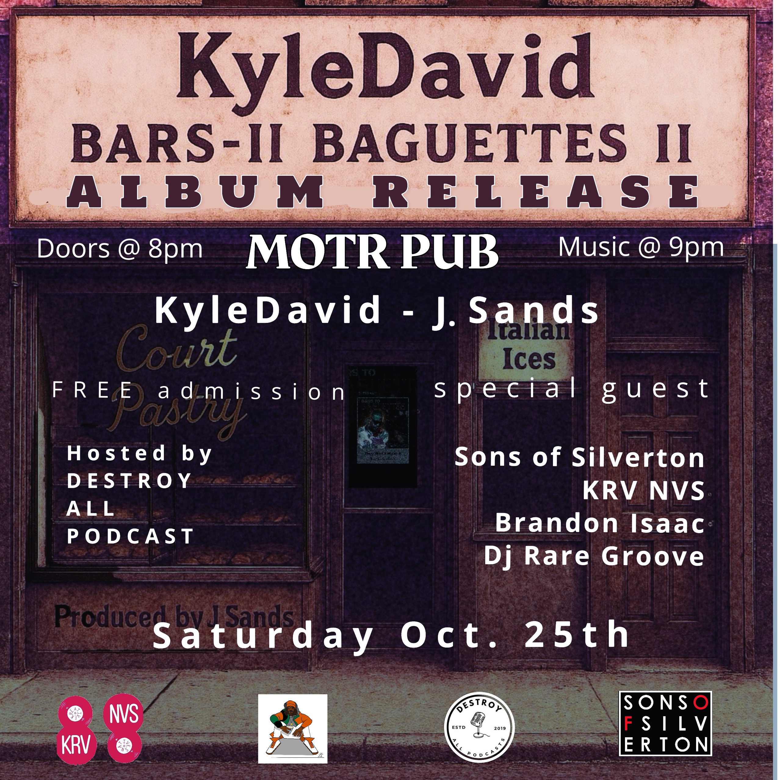 KyleDavid and J. Sands album release w/ The N8VS (Louisville), Brandon Issac, Sons Of Silverton, and DJ Rare Groove