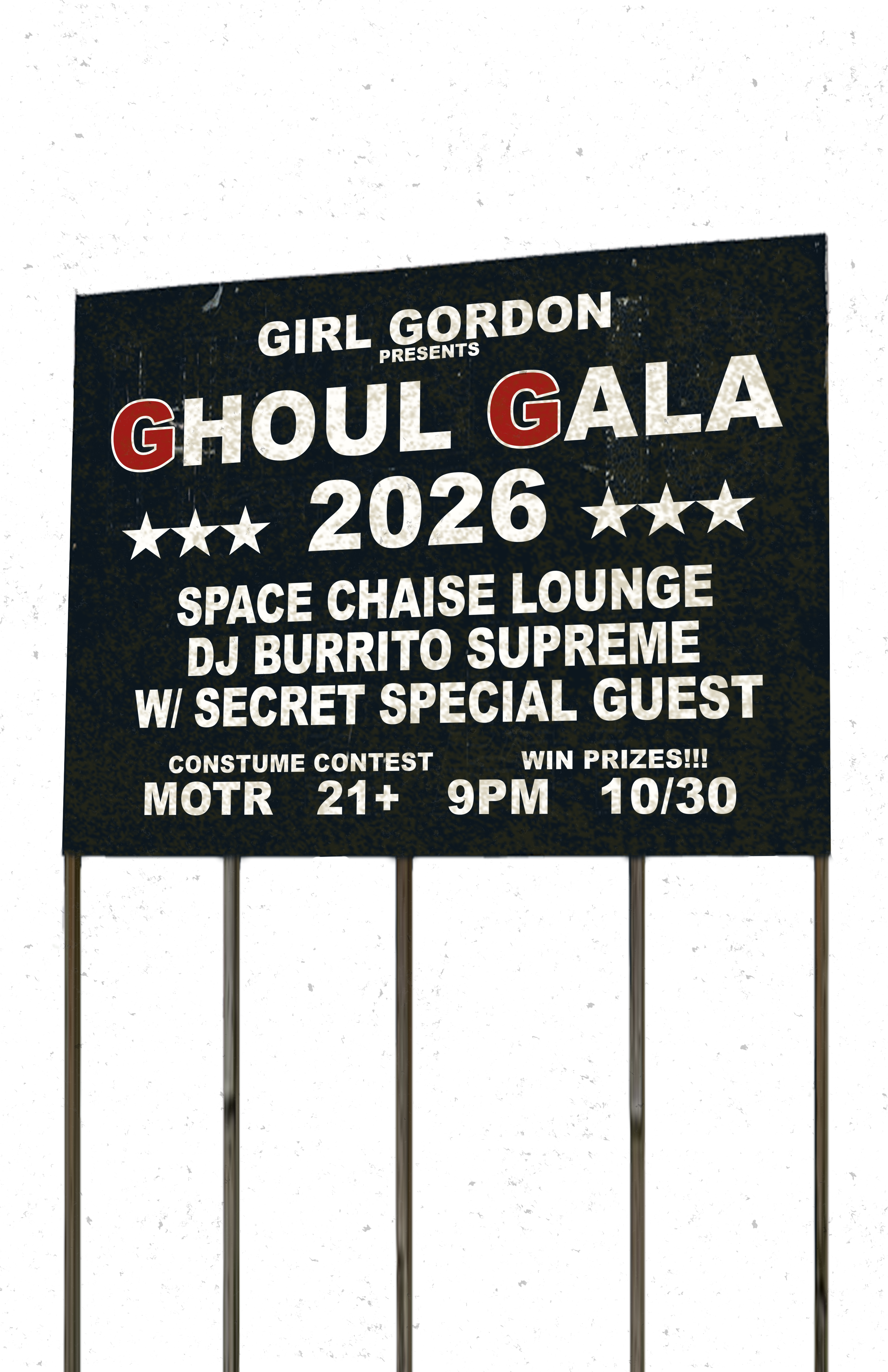Girl Gordon GHOUL GALA 2026 w/ Space Chaise Lounge, DJ Burrito Supreme, plus a secret special guest TBA