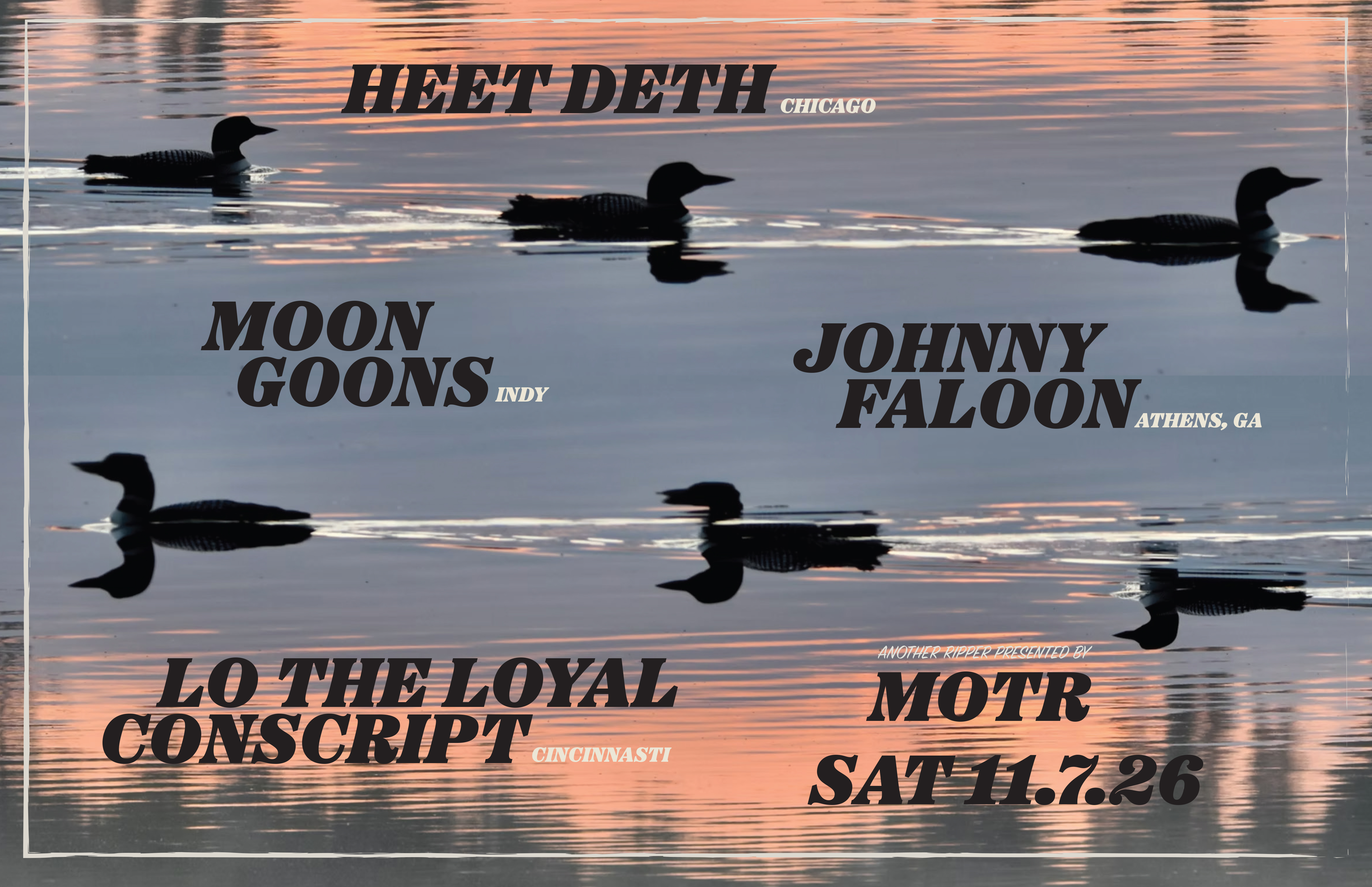 MOON GOONS, HEET DETH, LO THE LOYAL CONSCRIPT, JOHNNY FALLOON