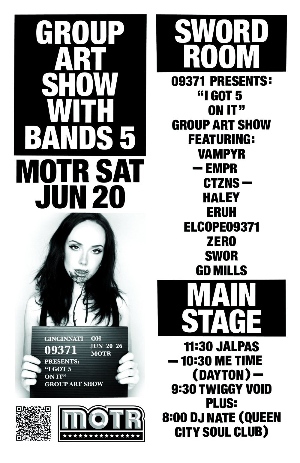 GROUP ART SHOW w/ BANDS V: JALPAS, ME TIME (Dayton, OH), TWIGGY VOID, DJ NATE (Queen City Soul Club)