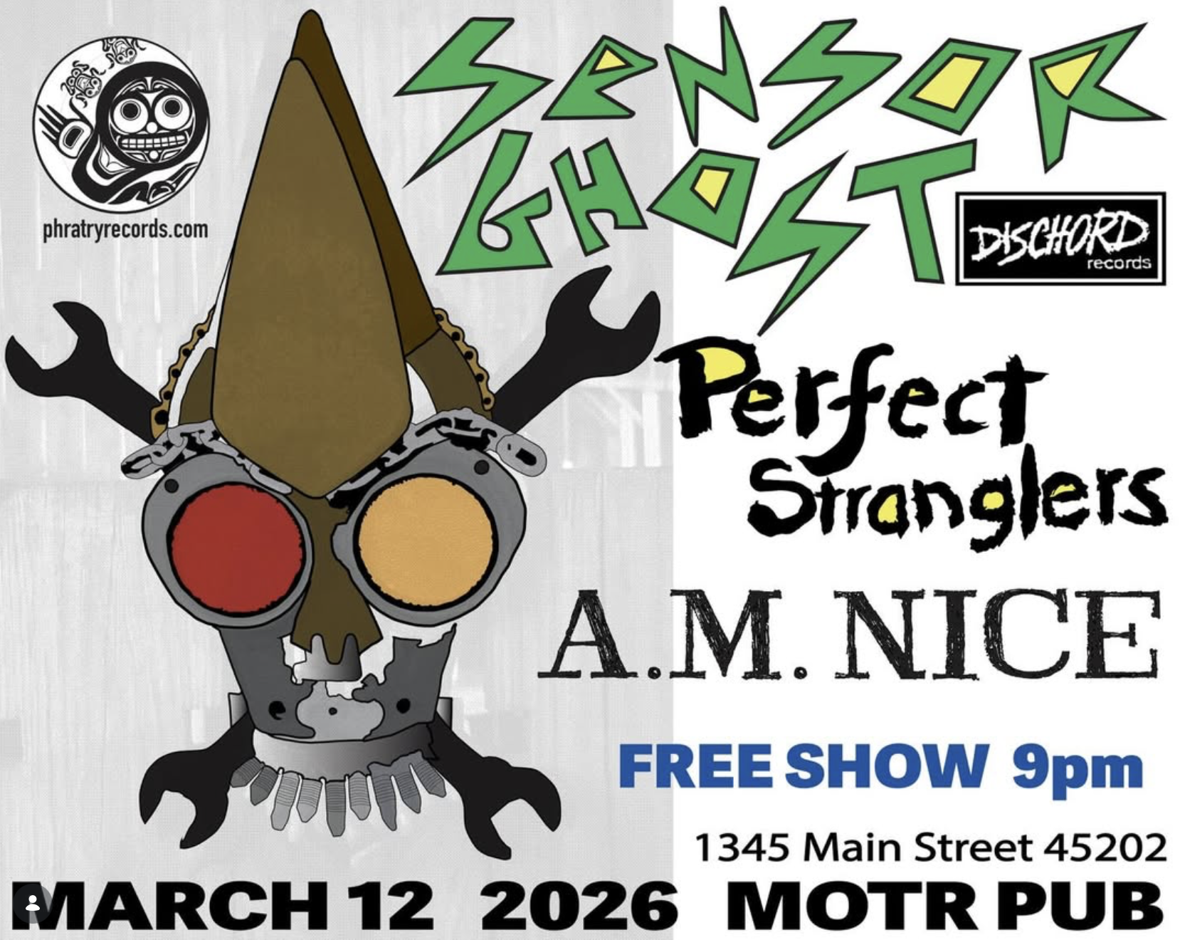 AM NICE w/ SENSOR GHOST and PERFECT STRANGLERS
