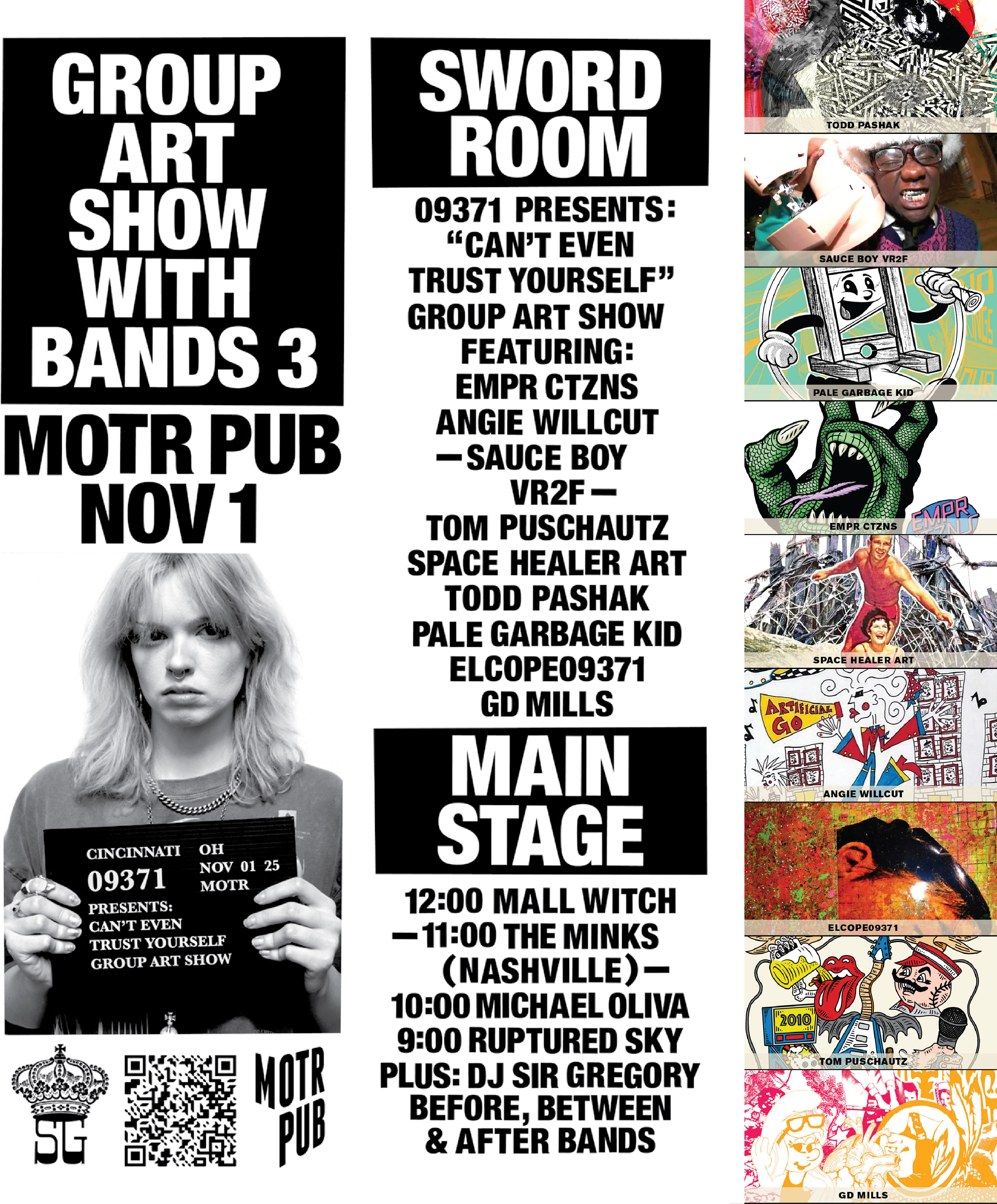 GROUP ART SHOW w/ BANDS III: THE MINKS (Nashville), MALL WITCH, RUPTURED SKY, MICHAEL OLIVA