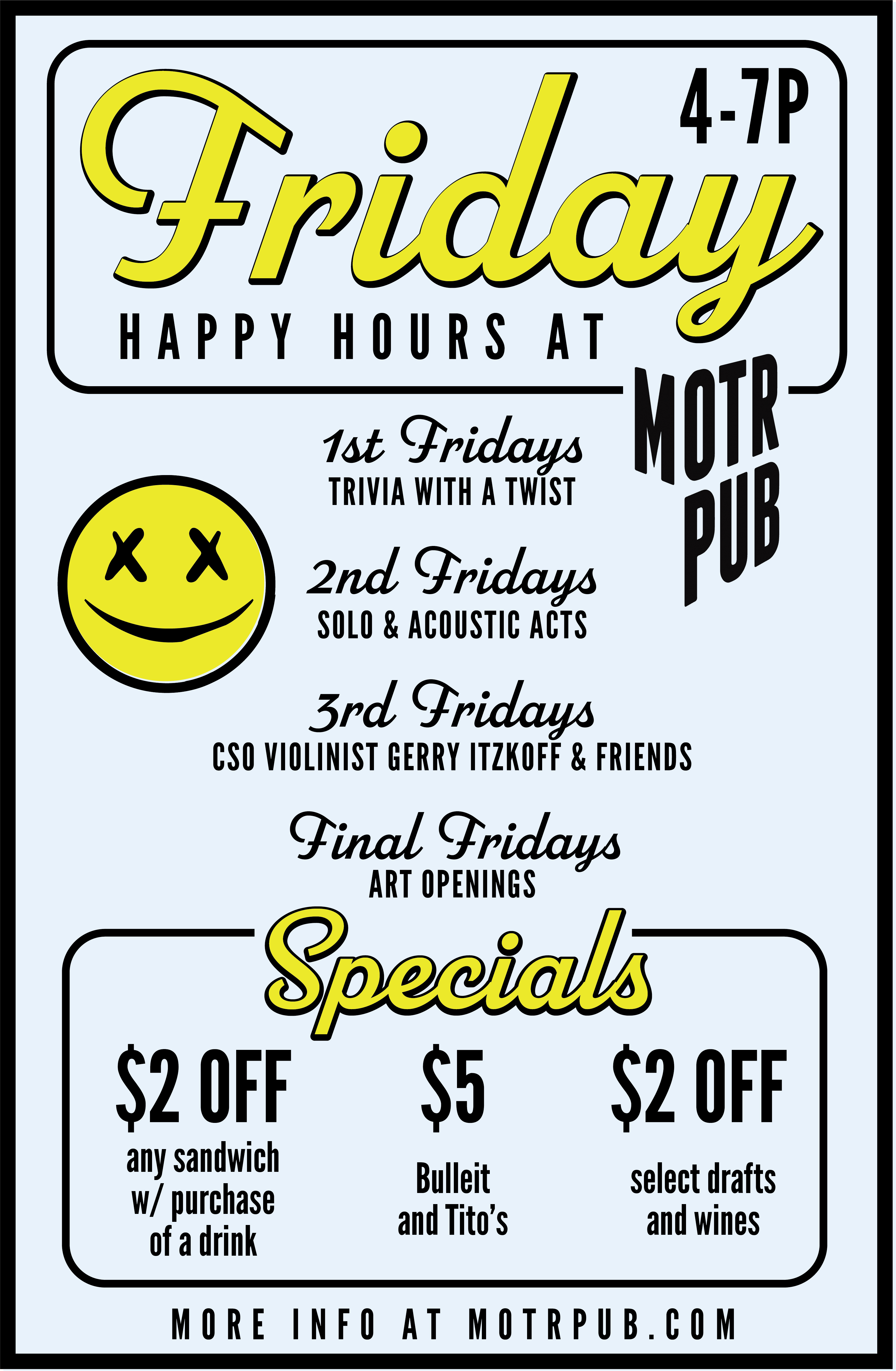 Friday Happy Hour at MOTR Pub