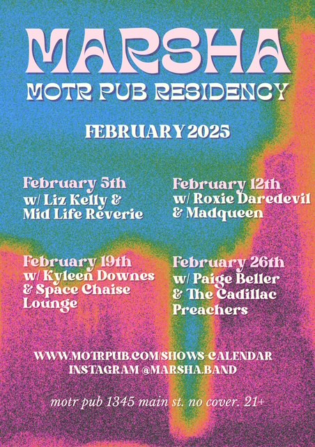 MARSHA ARTIST IN RESIDENCY w/ MID LIFE REVERIE and LIZ KELLY