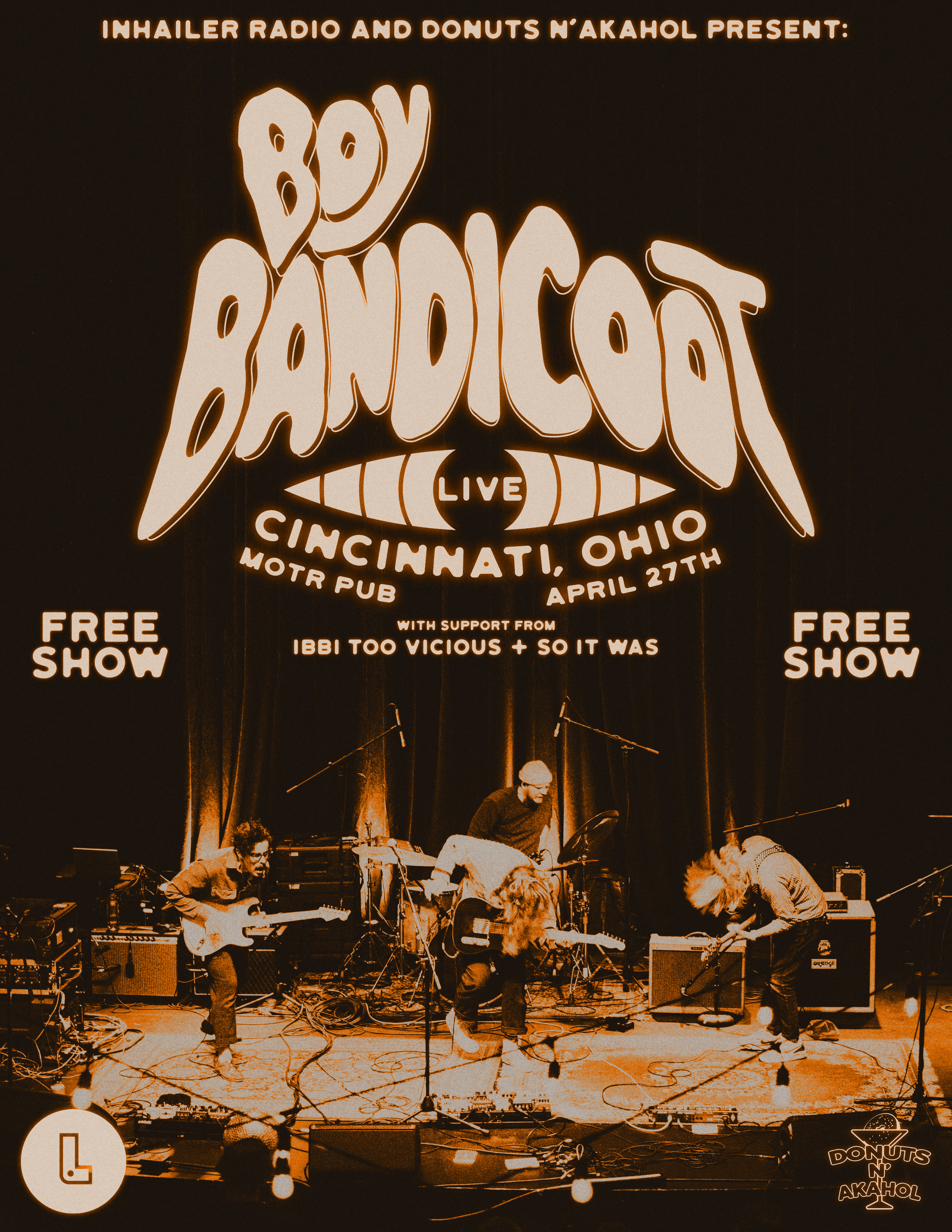 INHAILER RADIO & DONUTS N AHAHOL PRESENT: BOY BANDICOOT w/ SO IT WAS (Louisville) and IBBI TOO VICIOUS