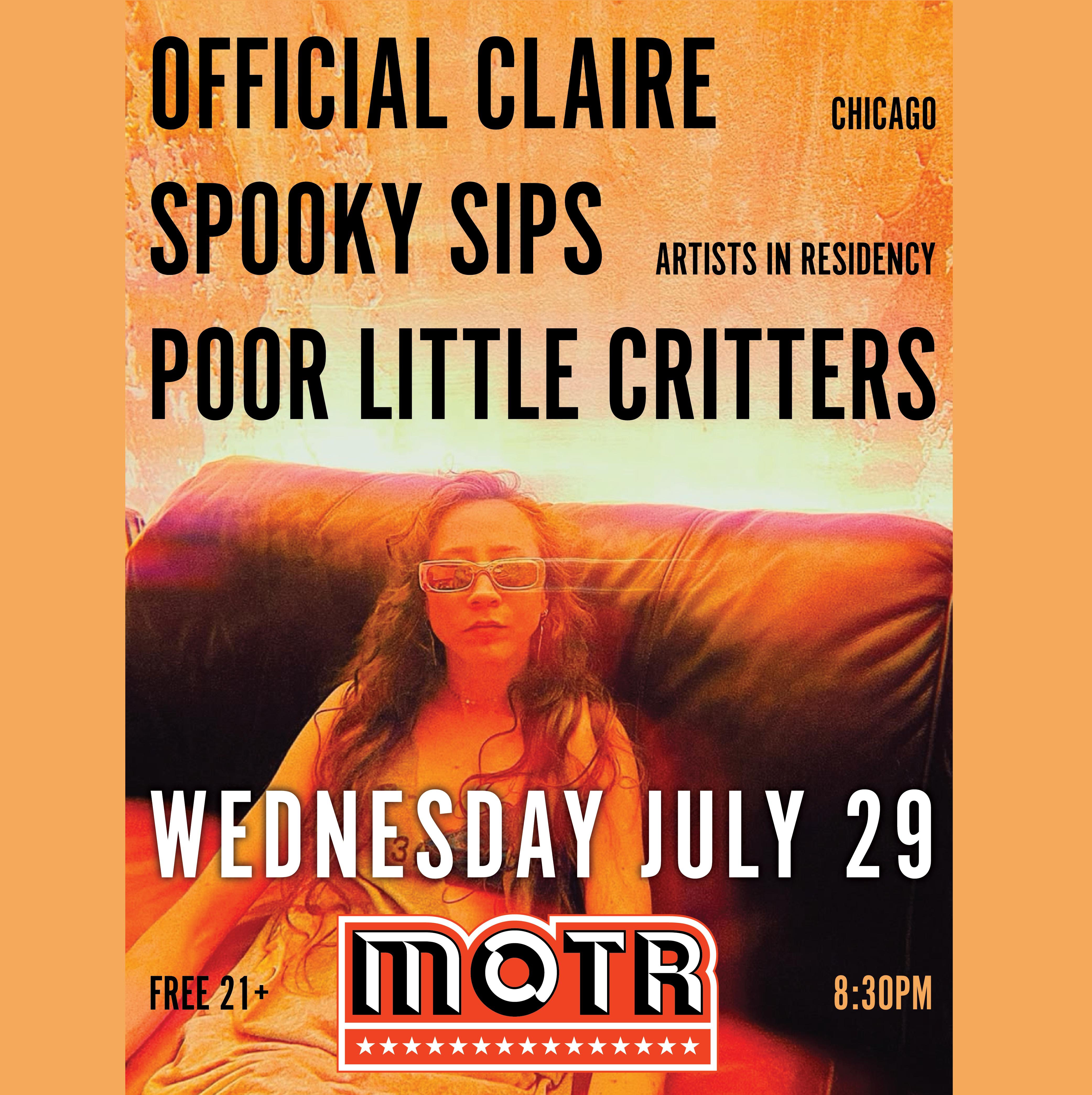 SPOOKY SIPS ARTIST IN RESIDENCY w/ OFFICIAL CLAIRE (CHI) and POOR LITTLE CRITTERS