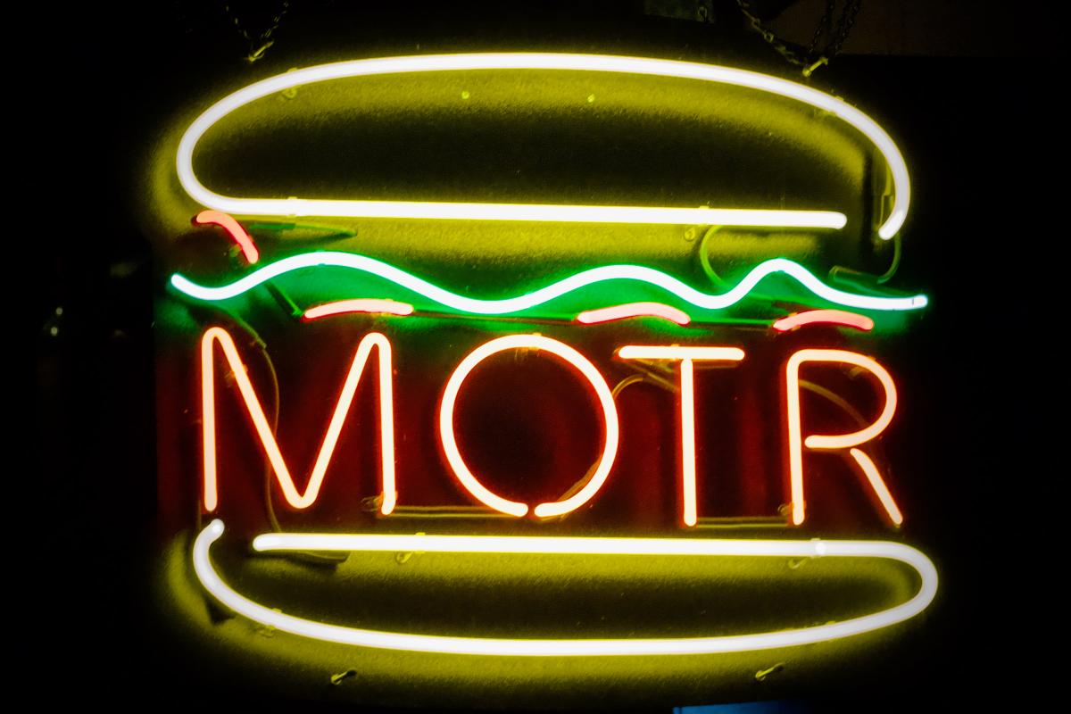 MOTR Pub Neon Burger